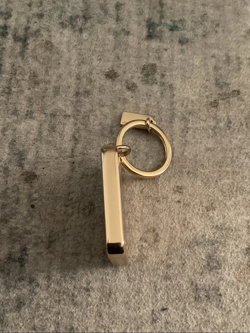 Coach Cream & Gold Logo Keyring Tag